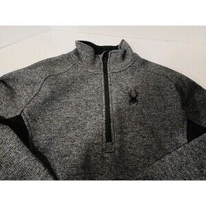 Spyder Gray and Black 1/4 Zip Sweatshirt Mens size Large Excellent Shape